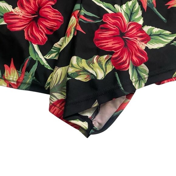 Blair Swim Shorts Womens Size 14 Pull-On Tummy Trimmer Lined Black Green Summer - Picture 3 of 7